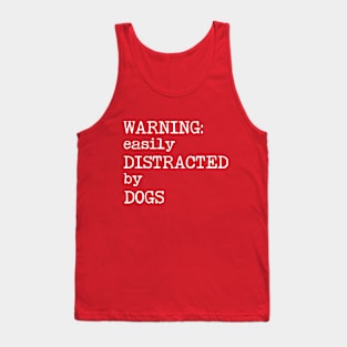 Easily Distracted By Dogs Funny Dog Lovers Gift Typewriter Design Tank Top